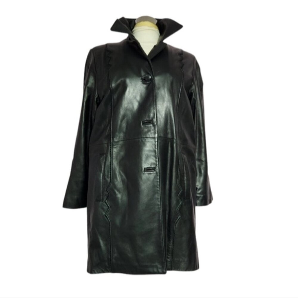 Alaska Vintage Button-Down Leather Jacket Size Sm… - image 1